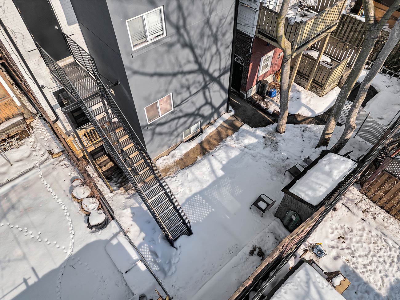 Aerial back view of 15 Thorburn Ave, Parkdale